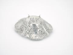 Antique German Sterling Silver Ornately Engraved Footed Handle Basket - 3168274