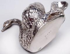 Antique German Sweet Small Silver Swan Bird Bowl - 3780424