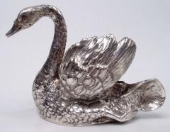 Antique German Sweet Small Silver Swan Bird Bowl - 3780425