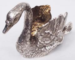 Antique German Sweet Small Silver Swan Bird Bowl - 3780437