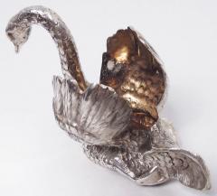 Antique German Sweet Small Silver Swan Bird Bowl - 3780442