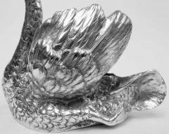 Antique German Sweet Small Silver Swan Bird Bowl - 3780449