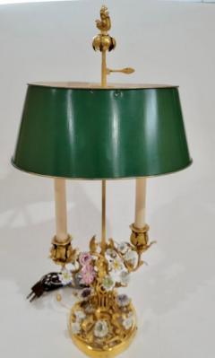 Antique Gilt Bronze Enamel Bouillotte Lamp - 1885072