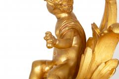 Antique Gilt Bronze Fireplace Fender with Chenets by Bouhon Paris - 4623295