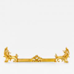 Antique Gilt Bronze Fireplace Fender with Chenets by Bouhon Paris - 4623380
