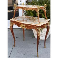 Antique Gilt Bronze Louis XVI Two Tier Tea Table - 3348122