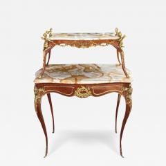 Antique Gilt Bronze Louis XVI Two Tier Tea Table - 3349662