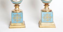 Antique Gilt Bronze Mounted Blue Ground Jacob Petit Handled Urn ca 1834 - 3988250