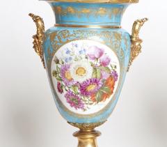 Antique Gilt Bronze Mounted Blue Ground Jacob Petit Handled Urn ca 1834 - 3988251