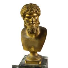 Antique Gilt Bronze Roman Bronze Bust of Lucius Verus on Marble Inkwell - 4447393