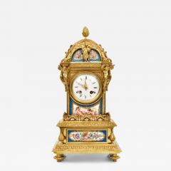 Antique Gilt Bronze S vres Porcelain Mantel Clock Raingo Fr res S vres Paris - 4319708