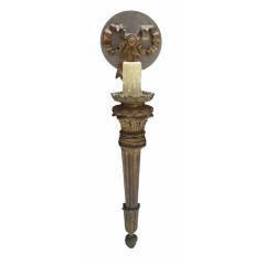 Antique Gilt Bronze Torchere Wall Light Sconces a Pair - 4564877