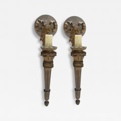 Antique Gilt Bronze Torchere Wall Light Sconces a Pair - 4568318
