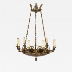 Antique Gilt Bronze and Patinated Metal 19th Century French Chandelier - 1982302