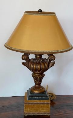 Antique Giltwood Italian Urn Form Table Lamp Custom Shade - 1912413