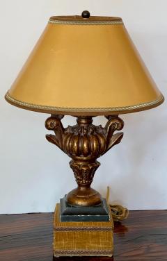 Antique Giltwood Italian Urn Form Table Lamp Custom Shade - 1912414