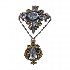 Antique Gold Aquamarine brooch English C 1840 - 1163310