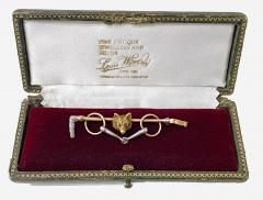 Antique Gold Platinum Ruby Fox Brooch C 1900 - 3495484