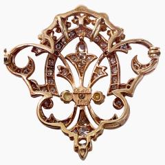 Antique Gold and Diamond Brooch Pendant C 1930 - 3118980