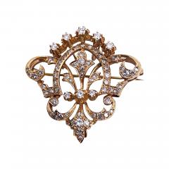 Antique Gold and Diamond Brooch Pendant C 1930 - 3124118