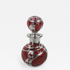 Antique Gorham Art Nouveau Red Silver Overlay Perfume - 3755746