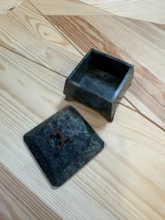 Antique Green Marble Box with Bronze Accents and Animal Finial - 4795557