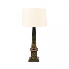 Antique Green Painted Tole Table Lamp - 1458233