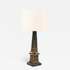 Antique Green Painted Tole Table Lamp - 1461896