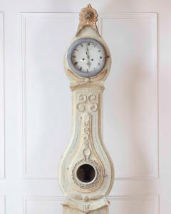 Antique Gustavian Longcase Clock Hand Carved Pine Sweden 1820 - 4558090