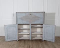 Antique Gustavian Style Painted Bureau in Blue circa 1840 1850 - 4282323