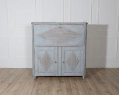 Antique Gustavian Style Painted Bureau in Blue circa 1840 1850 - 4282329