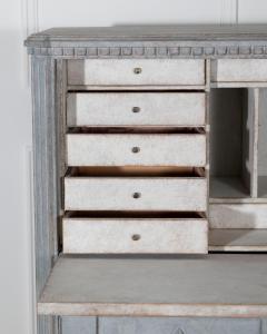 Antique Gustavian Style Painted Bureau in Blue circa 1840 1850 - 4282348