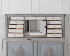 Antique Gustavian Style Painted Bureau in Blue circa 1840 1850 - 4282414