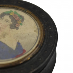 Antique Gutta Percha Snuff Box with Portrait of a Lady Late 19th Century - 4026931