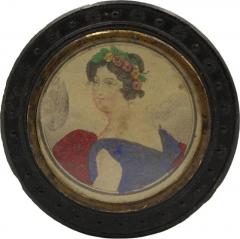 Antique Gutta Percha Snuff Box with Portrait of a Lady Late 19th Century - 4027166