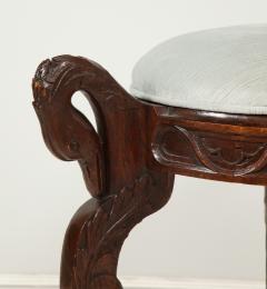 Antique Hand Carved Mahogany Swan Bench - 1920843