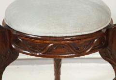 Antique Hand Carved Mahogany Swan Bench - 1920848