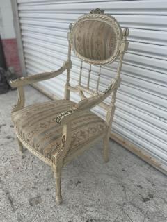 Antique Hand Painted 19th Century Louis XVI Bergere - 4424036