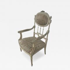 Antique Hand Painted 19th Century Louis XVI Bergere - 4426798