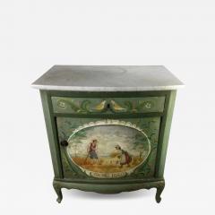 Antique Hand Painted Dutch Commode Side Table Cabinet C 1860 - 3824001