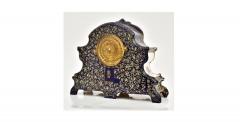 Antique Hand Painted Porcelain La Nord Mantel Clock by Royal Bonn for Ansonia - 4315389