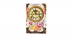 Antique Hand Painted Porcelain La Nord Mantel Clock by Royal Bonn for Ansonia - 4315392