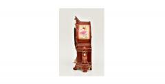 Antique Hand Painted Porcelain Mantel Clock La Manche Royal Bonn For Ansonia - 4315371