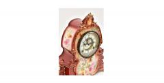Antique Hand Painted Porcelain Mantel Clock La Manche Royal Bonn For Ansonia - 4315373