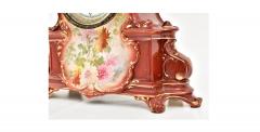 Antique Hand Painted Porcelain Mantel Clock La Manche Royal Bonn For Ansonia - 4315374