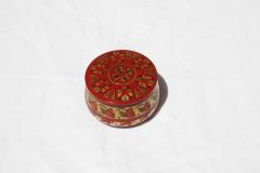 Antique Hand Painted Russian Round Trinket Box - 4190392