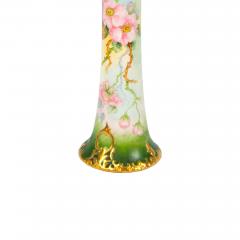 Antique Hand painted Gilt Decorated Tall Porcelain Rose Vase Belleek Willets - 3624320