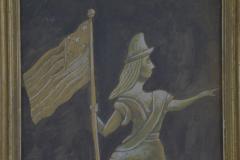 Antique Hand painted Water Color of Lady Liberty - 1713818