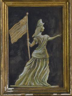 Antique Hand painted Water Color of Lady Liberty - 1713820