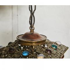 Antique Hanging Light with Faceted Jewels - 3046194